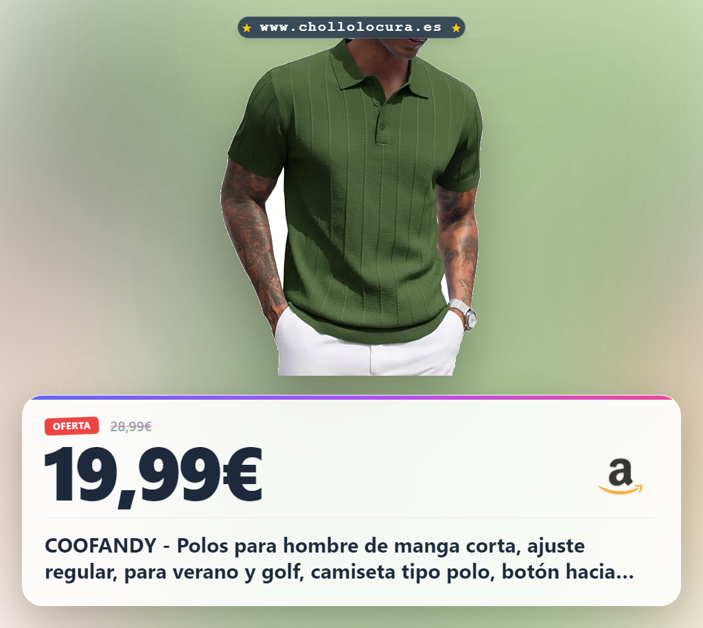 COOFANDY - Polos para hombre de manga corta, ajuste regular, para verano y golf, camiseta tipo polo, botón hacia abajo, casual, para vacaciones, polo para hombre, verde oliva, M