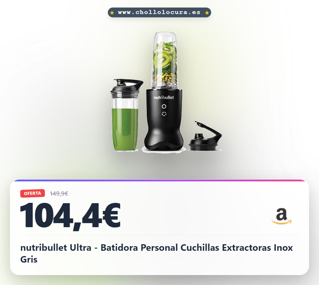 nutribullet Ultra - Batidora Personal Cuchillas Extractoras Inox Gris
