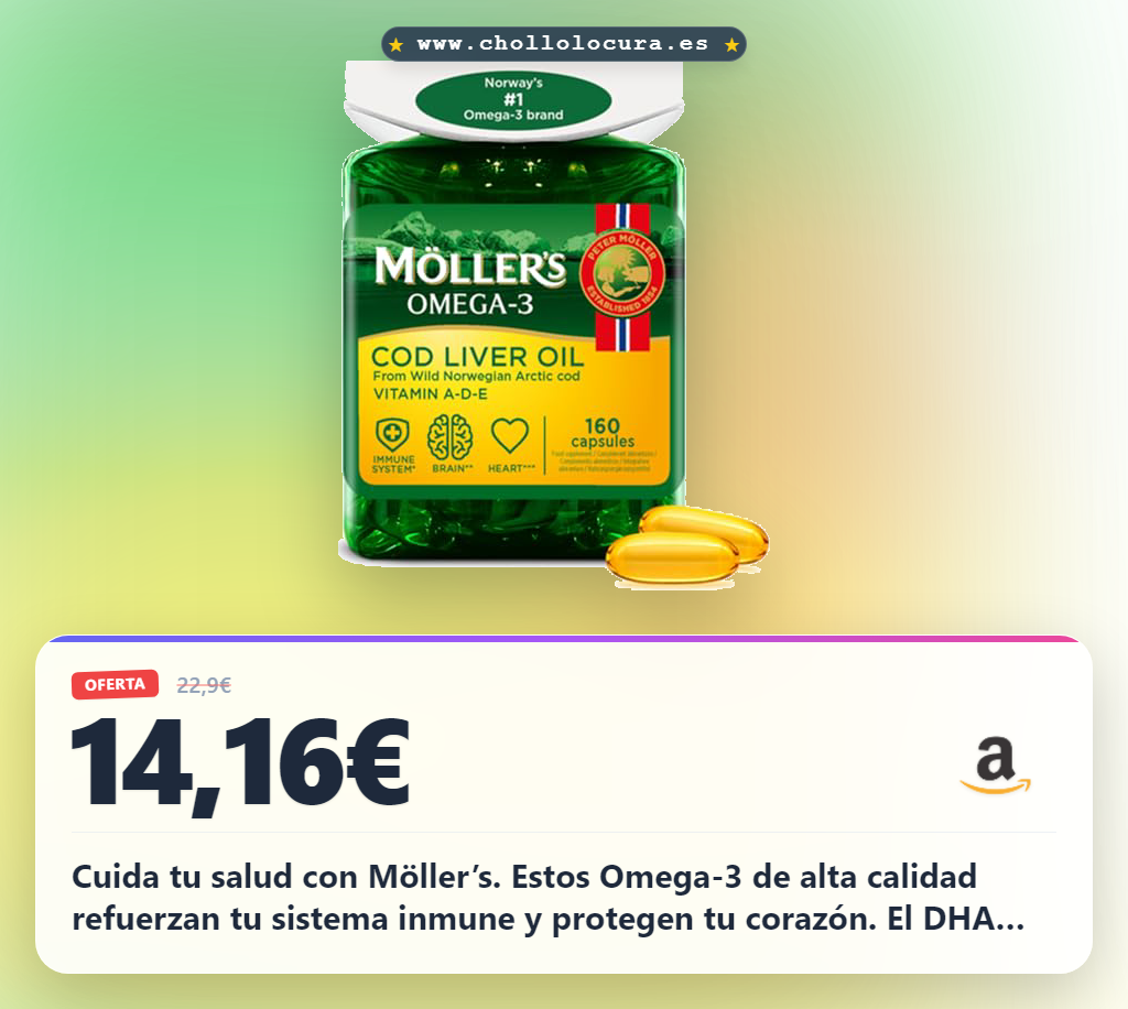 Aprovecha Möller’s Cápsulas de Aceite de Hígado de Bacalao Omega-3 DHA y EPA al mejor precio para tu bienestar.