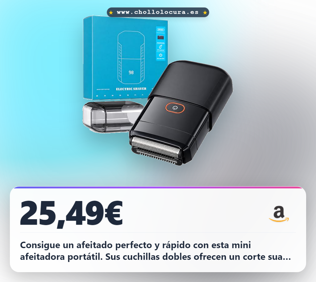 Consigue la afeitadora portátil para barba con pantalla LED IPX7 y doble hoja al mejor precio de oferta