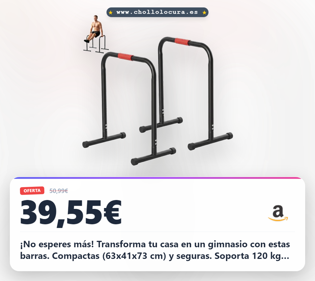Descubre las Barras Paralelas HOMCOM Negro (63x41x73 cm) para entrenamiento total a precio de chollo