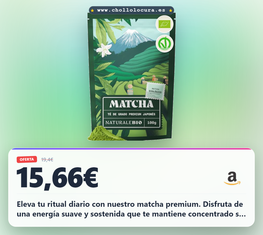 Disfruta del Matcha Japonés Premium Bio en Polvo con L-Teanina para tu ritual diario al mejor precio