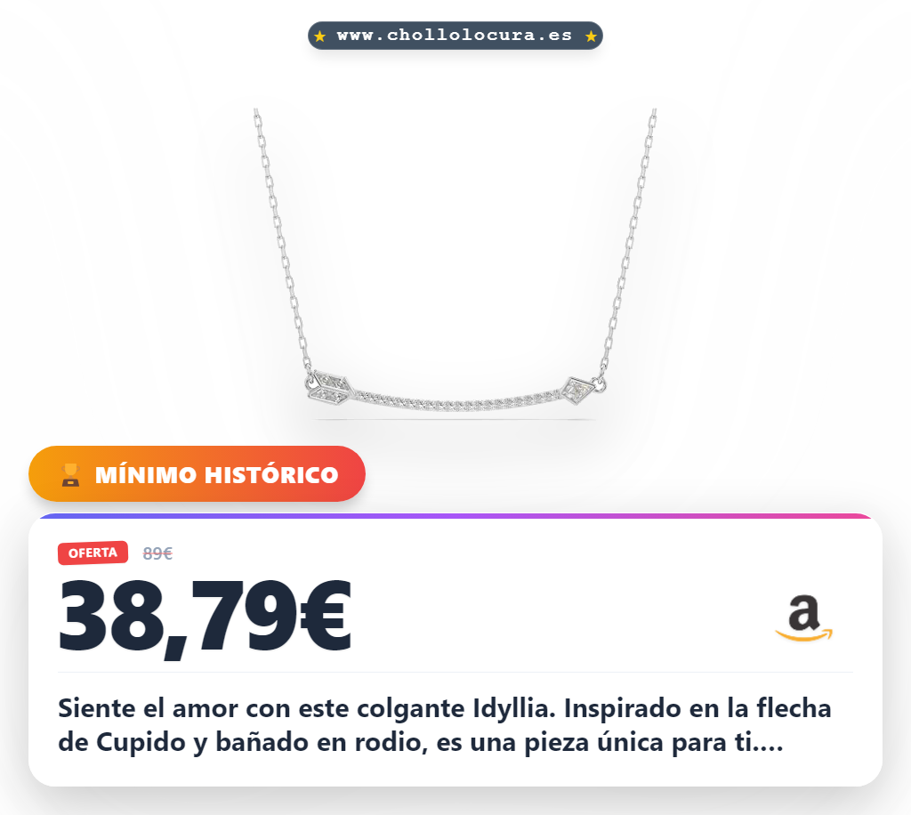 Consigue el colgante Swarovski Idyllia con flecha y baño de rodio para un toque romántico