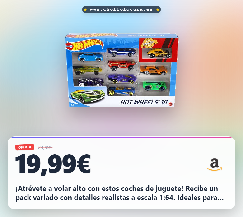 ¡Atrévete a volar alto con estos coches de juguete! Recibe un pack variado con detalles realistas a escala 1:64. Ideales para coleccionistas y niños, son el regalo perfecto para todas las edades.