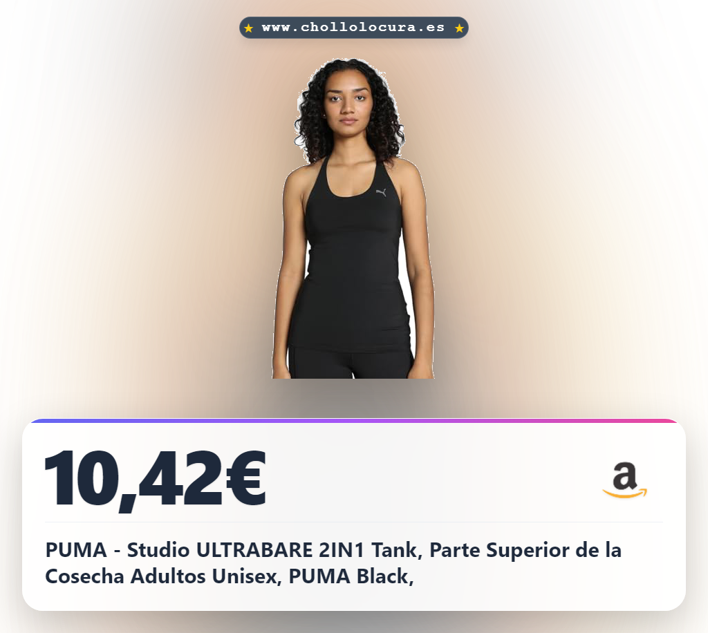 PUMA - Studio ULTRABARE 2IN1 Tank, Parte Superior de la Cosecha Adultos Unisex, PUMA Black,