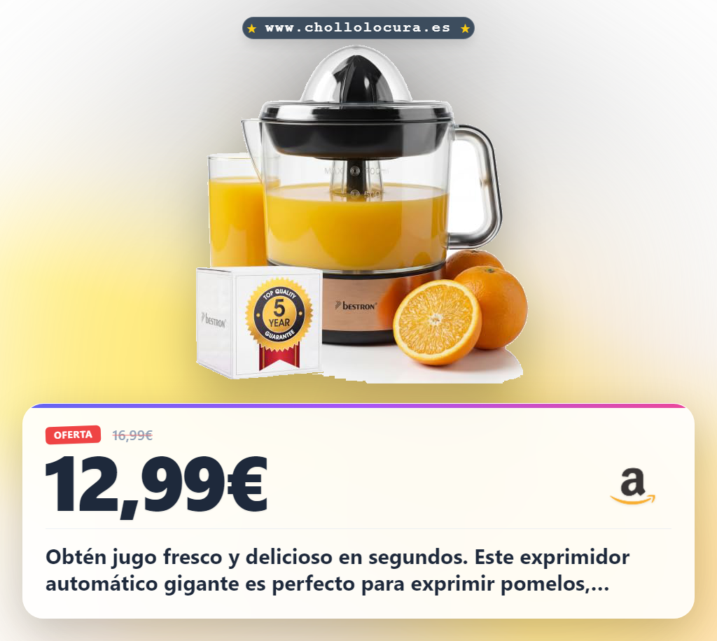 Aprovecha este exprimidor de cítricos automático gigante para obtener jugo fresco de naranja y limón al mejor precio
