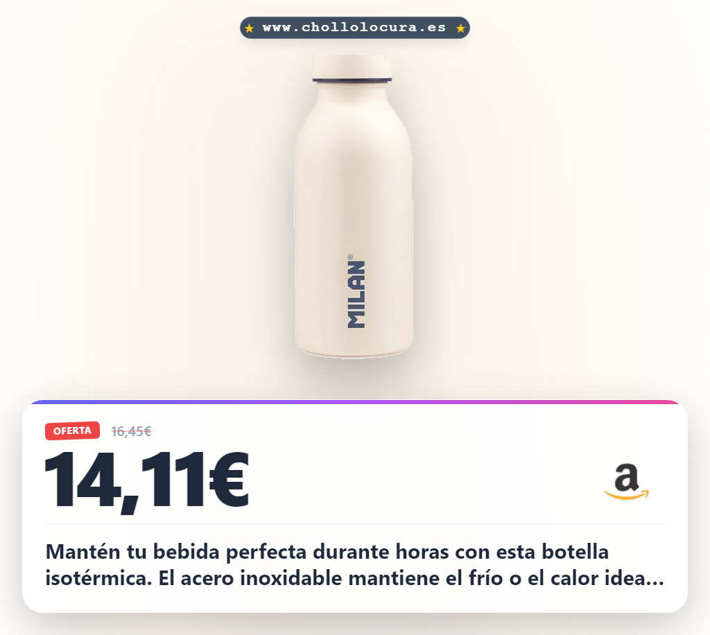 Consigue la botella isotérmica MILAN de acero inoxidable 354 ml blanca al mejor precio