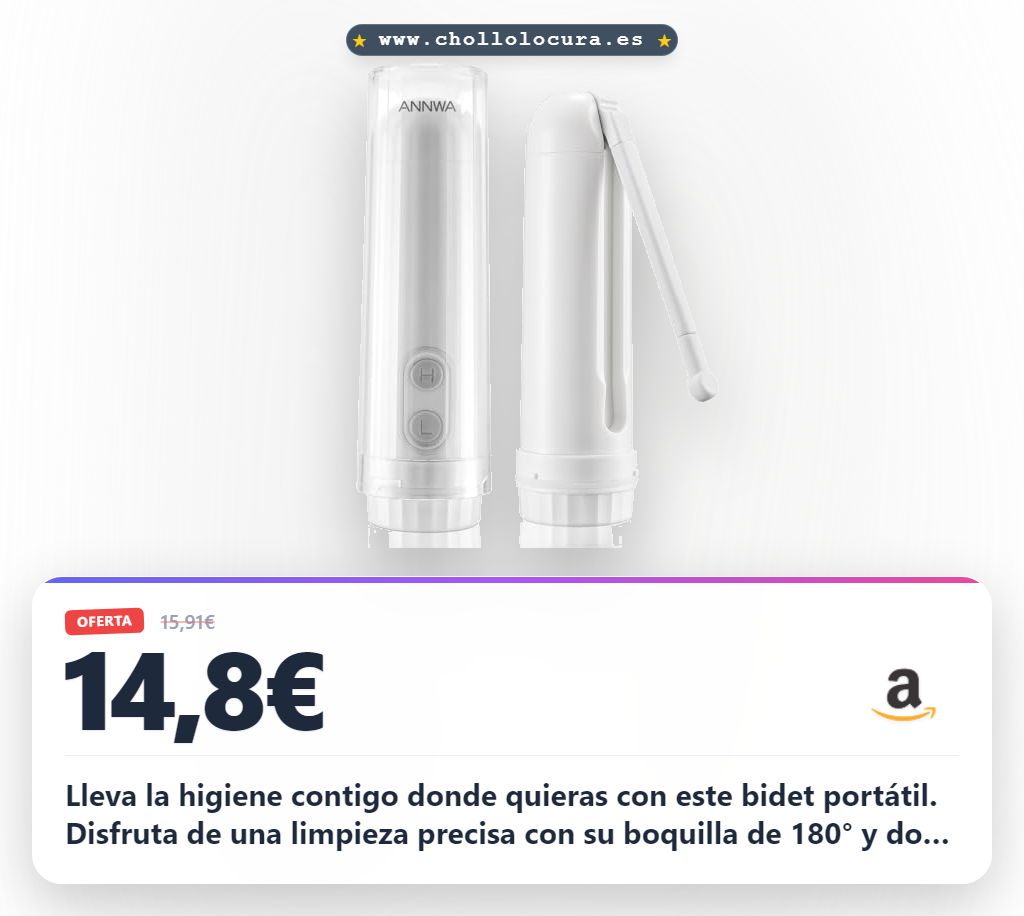 Aprovecha el bidé portátil eléctrico IPX6 para higiene íntima y postparto con 2 modos al mejor precio