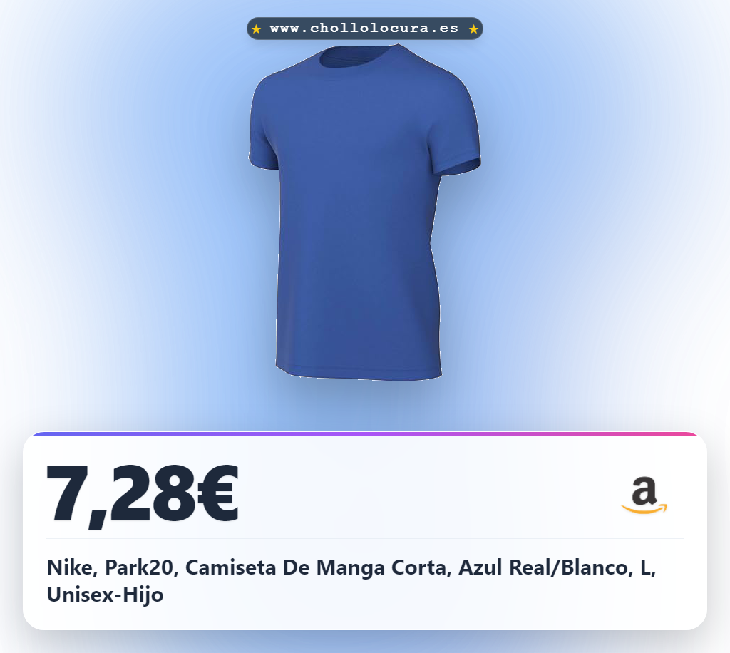 Nike, Park20, Camiseta De Manga Corta, Azul Real/Blanco, L, Unisex-Hijo