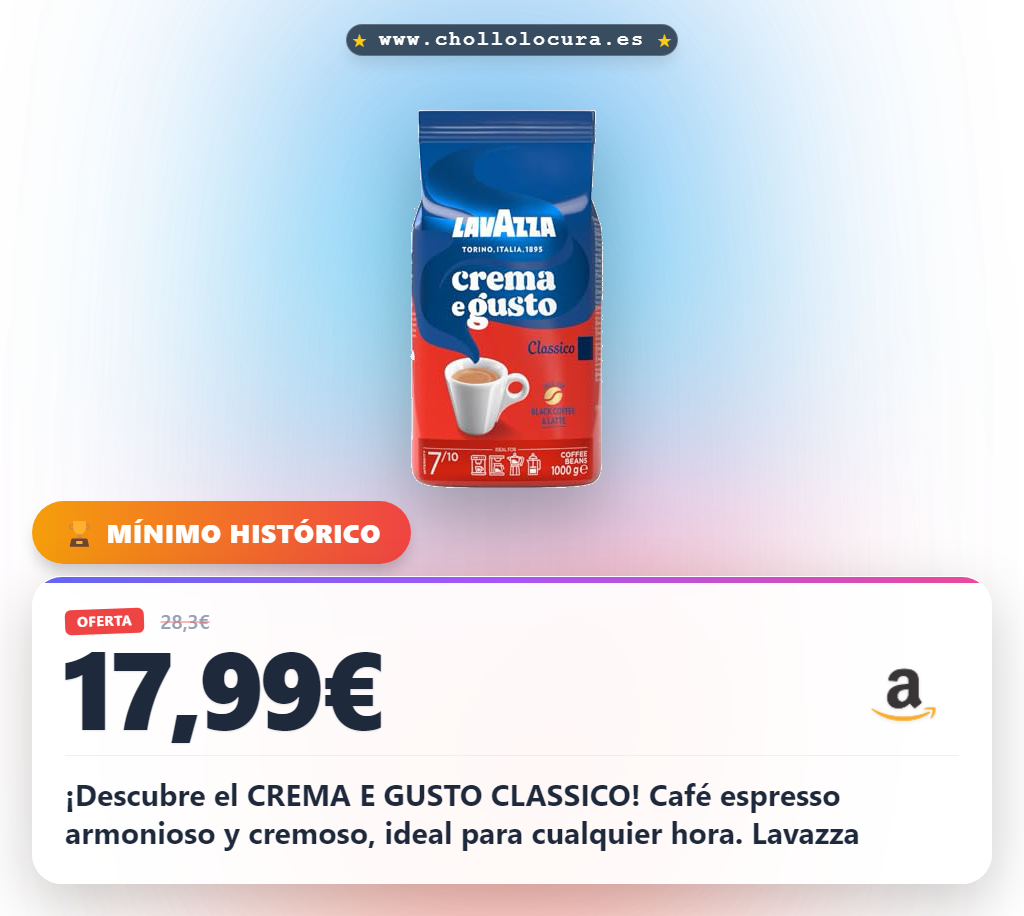 ¡Descubre el CREMA E GUSTO CLASSICO! Café espresso armonioso y cremoso, ideal para cualquier hora. Lavazza