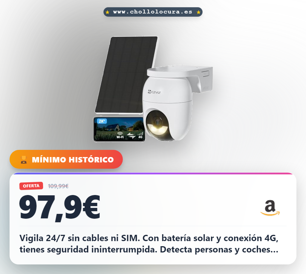 Aprovecha cámara 4G solar 5200mAh. 4MP color y visión nocturna. Detección 24/7 sin SIM. Ideal para zonas sin luz.