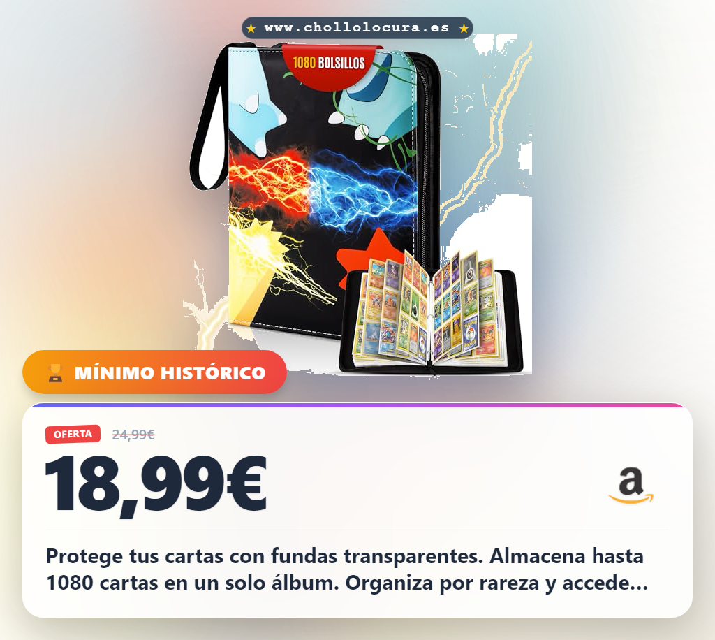 CABAPLUS® Álbum de Cartas Coleccionables PREMIUM 1080 Cartas | Binder Profesional con 60 Páginas y Fundas Integradas | Album para Cartas TCG | Card Binder de Alta Capacidad