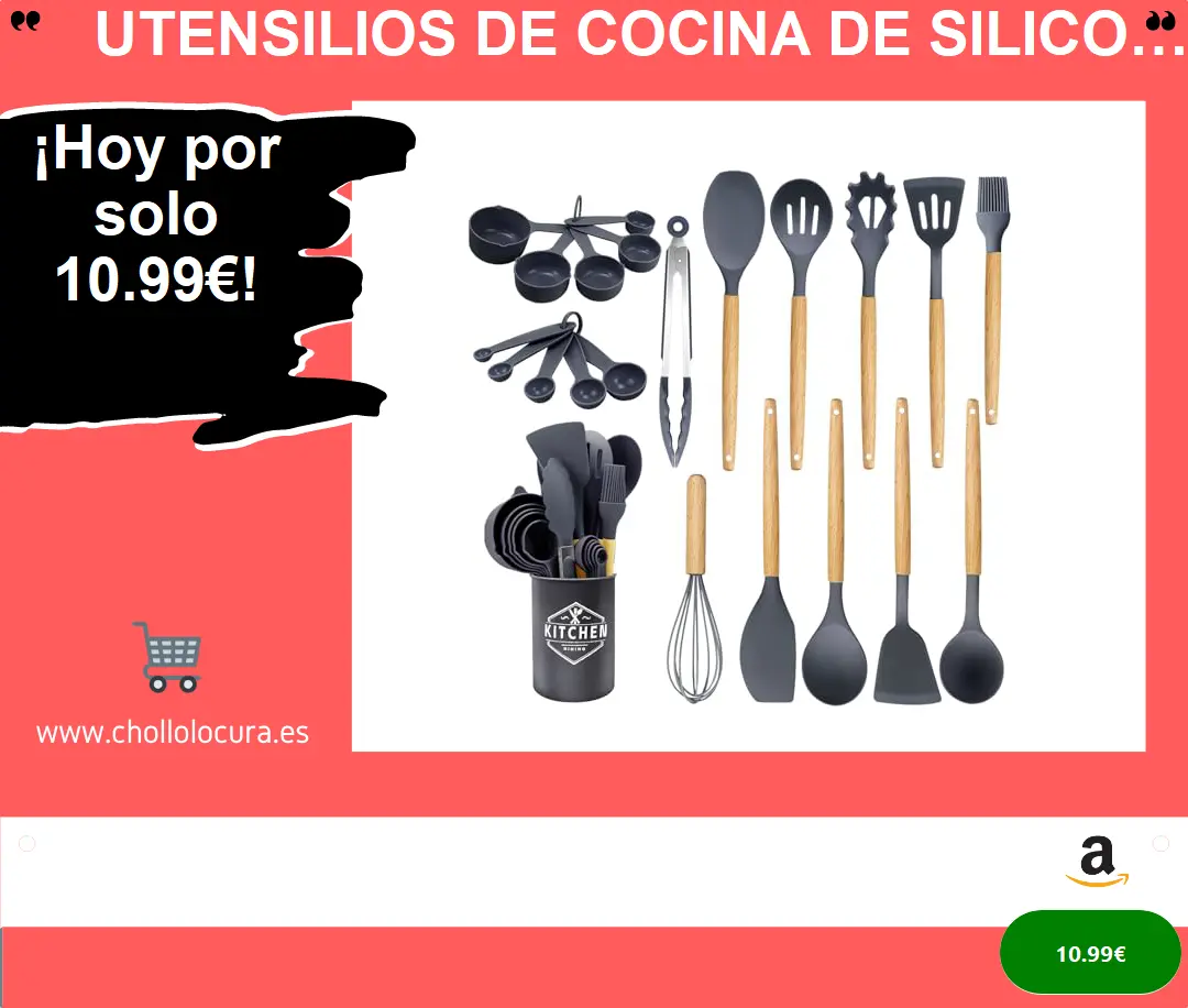 ¿Cocina sin problemas con este juego de utensilios de cocina de 22 piezas antiadherentes y resistente al calor? Descubre el secreto para cocinar como un profesional!
