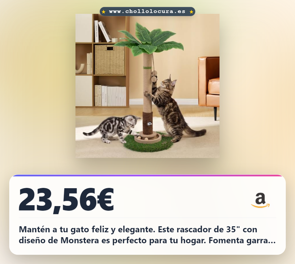 Encuentra la torre rascador para gatos Woochpet de 35 pulgadas con sisal natural y juguetes interactivos en oferta