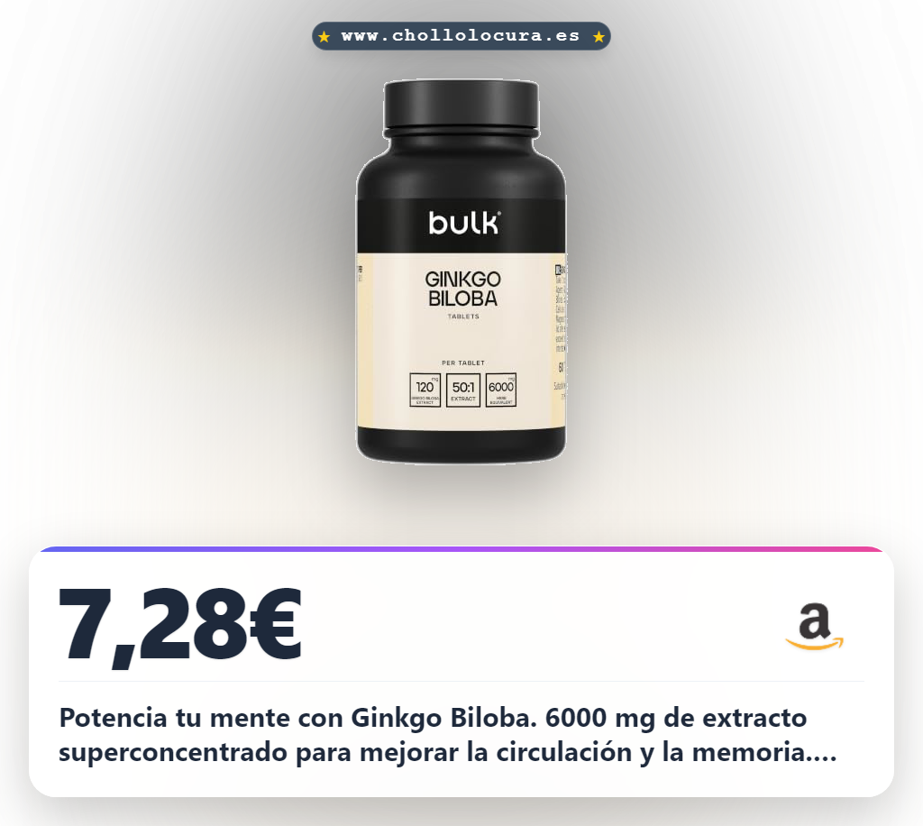 Aprovecha los comprimidos Ginkgo Biloba 6000mg en oferta histórica para tu salud diaria