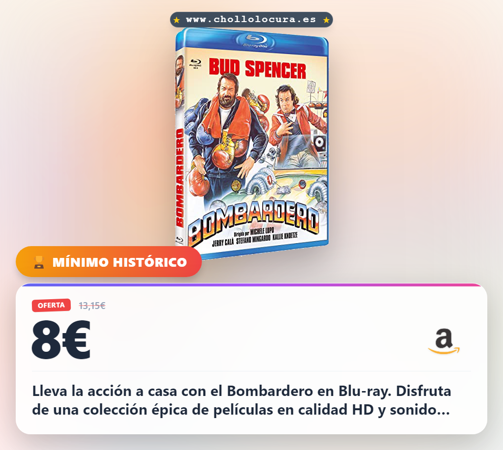 Descubre el Bombardero Blu-ray Bd-R y disfruta de esta película en oferta histórica al mejor precio del año.