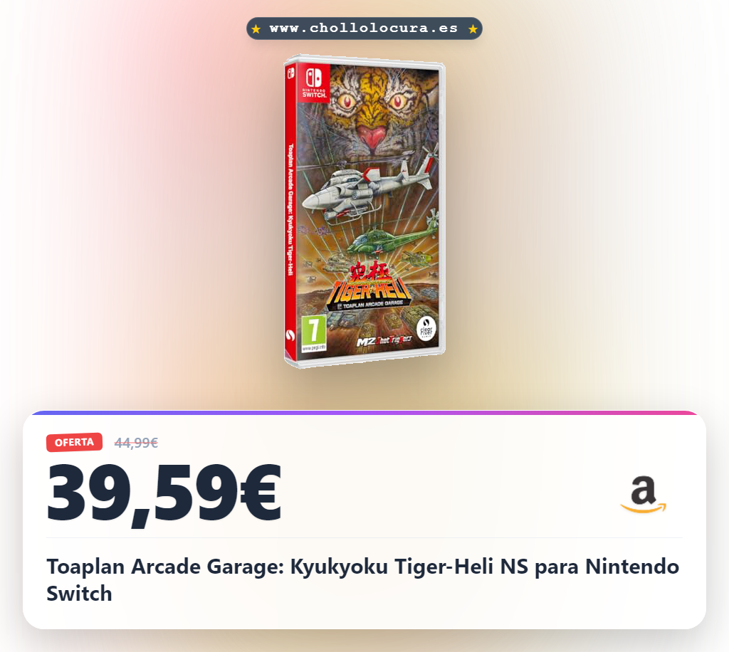 Toaplan Arcade Garage: Kyukyoku Tiger-Heli NS para Nintendo Switch