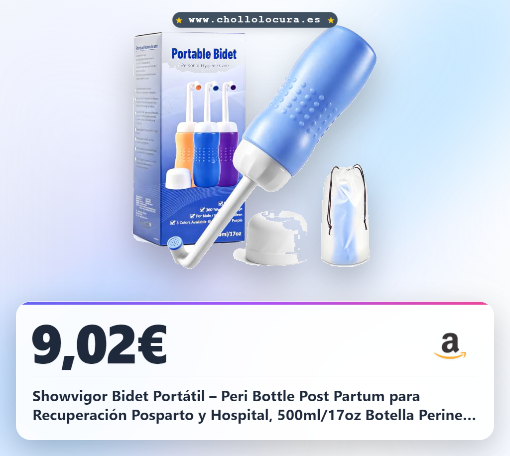 Llévate la botella peri portátil 360° para posparto y viaje. Limpieza profunda con boquilla extensible.