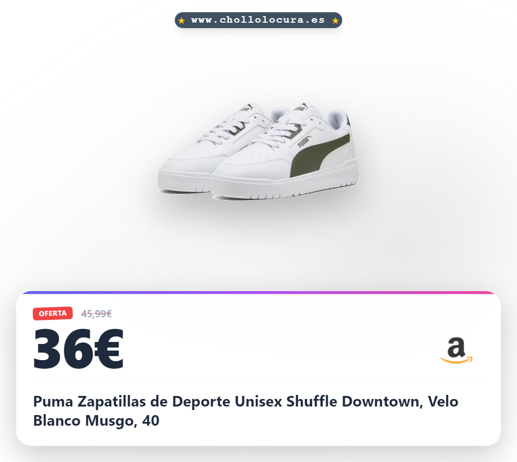Puma Zapatillas de Deporte Unisex Shuffle Downtown, Velo Blanco Musgo, 40