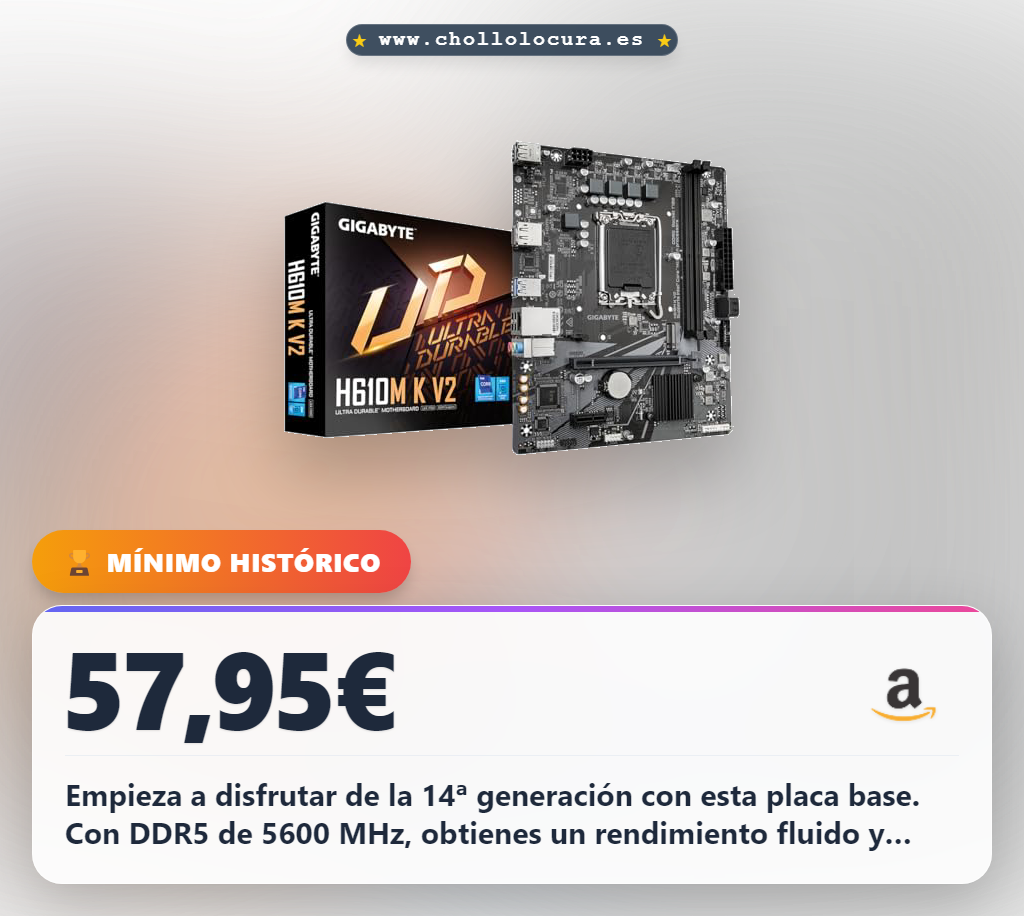 Empieza a disfrutar de la 14ª generación con esta placa base. Con DDR5 de 5600 MHz, obtienes un rendimiento fluido y multitarea sin límites. Dispone de NVMe M.2 ultrarrápido y un sistema de ventilación silencioso para que tu PC funcione perfecto.