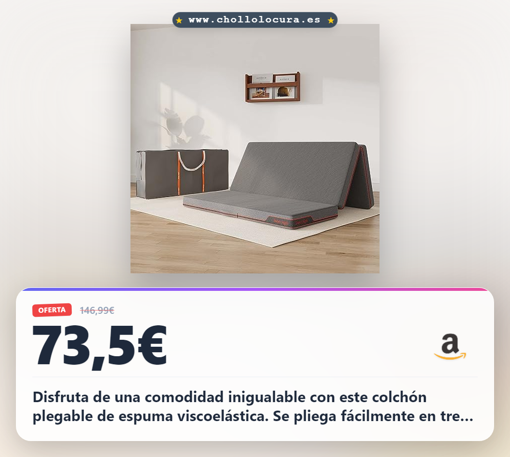 Aprovecha el colchón plegable de espuma viscoelástica para invitados con bolsa de transporte al mejor precio