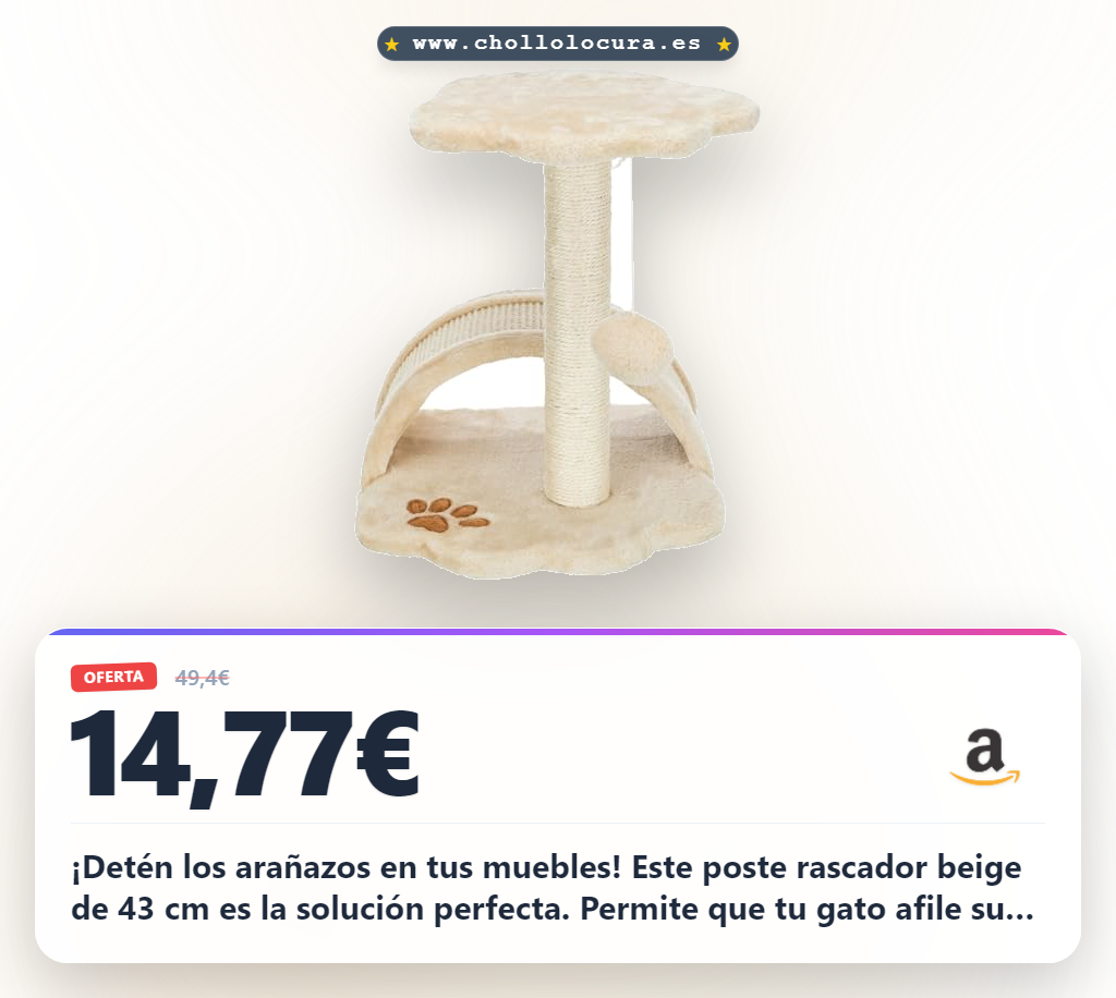Logra un hogar sin daños con el Poste Rascador TRIXIE Vitoria de 43 cm en oferta histórica