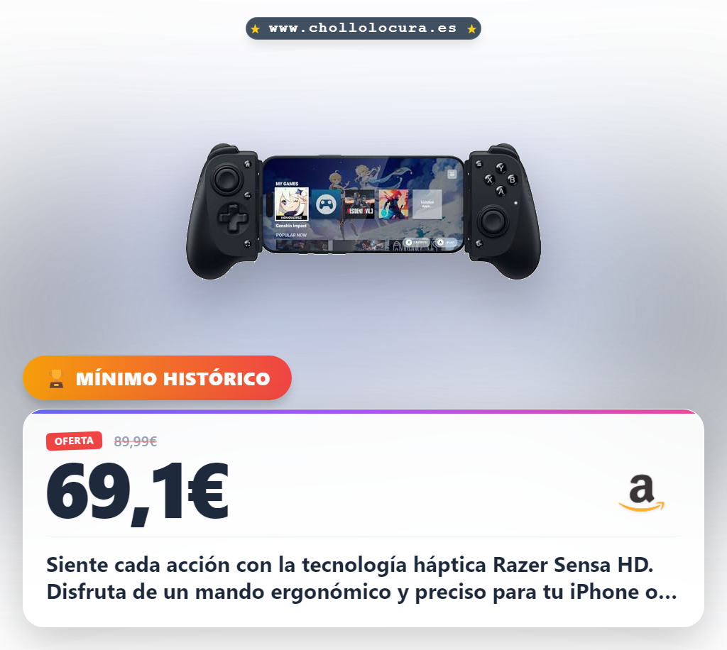 Consigue el mando háptico Razer Kishi V3 con controles ergonómicos para iPhone y Android en oferta