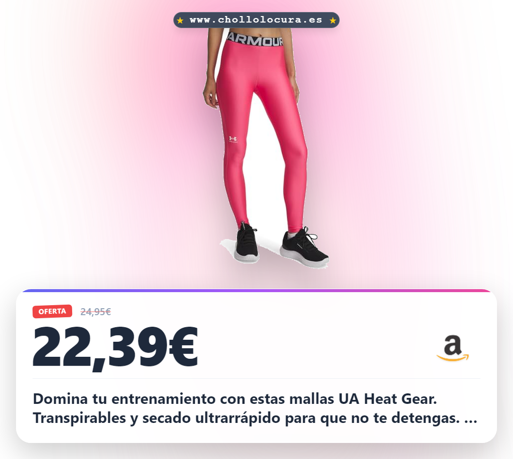 Domina tu entrenamiento con estas mallas UA Heat Gear. Transpirables y secado ultrarrápido para que no te detengas. El ajuste perfecto y el mejor precio. ¡Corre antes de que se agoten!