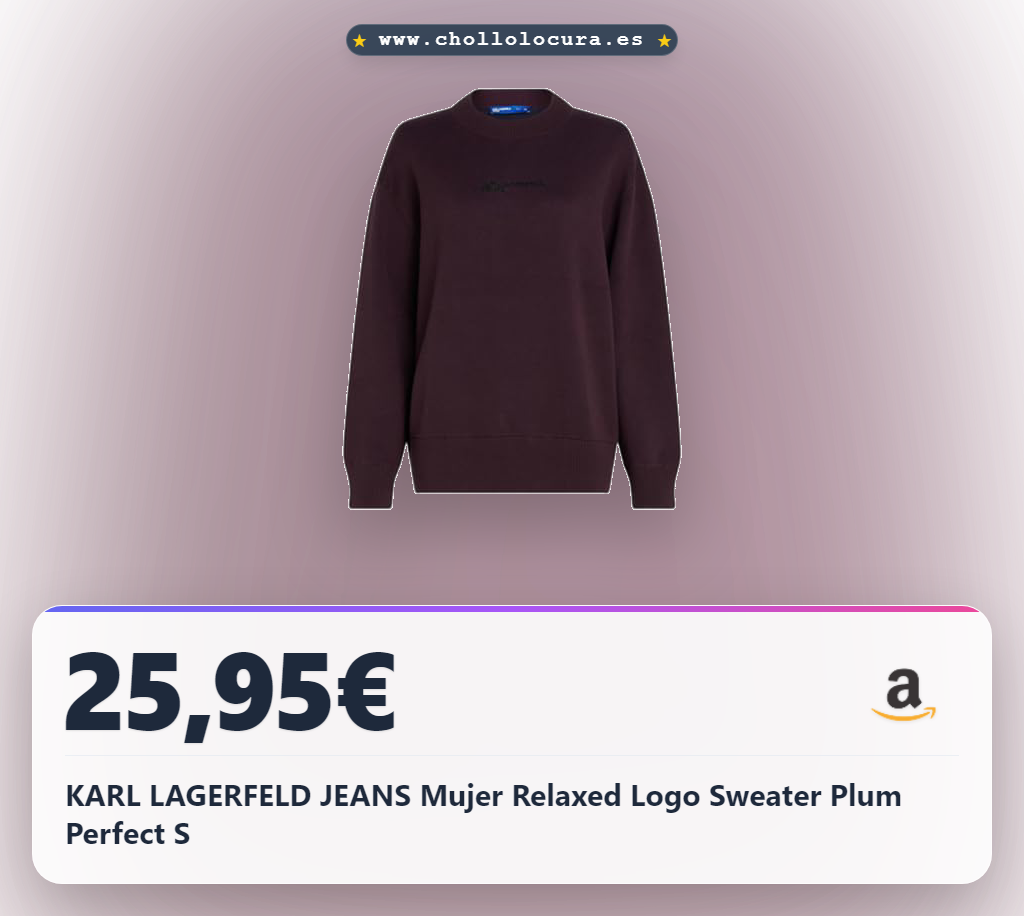 KARL LAGERFELD JEANS Mujer Relaxed Logo Sweater Plum Perfect S