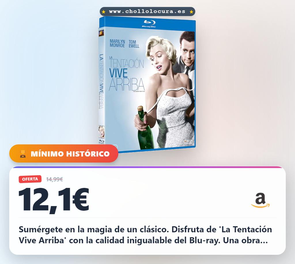 Aprovecha La Tentación Vive Arriba de Billy Wilder en Blu-ray clásico en oferta histórica