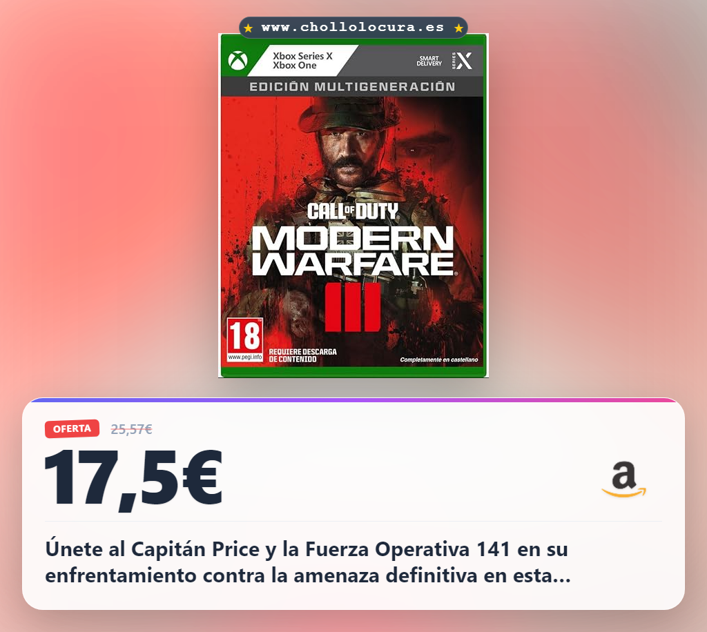 Call of Duty: Modern Warfare III Xbox Series X - ¡Adáptate o Muere en la Lucha Contra la Amenaza Definitiva!