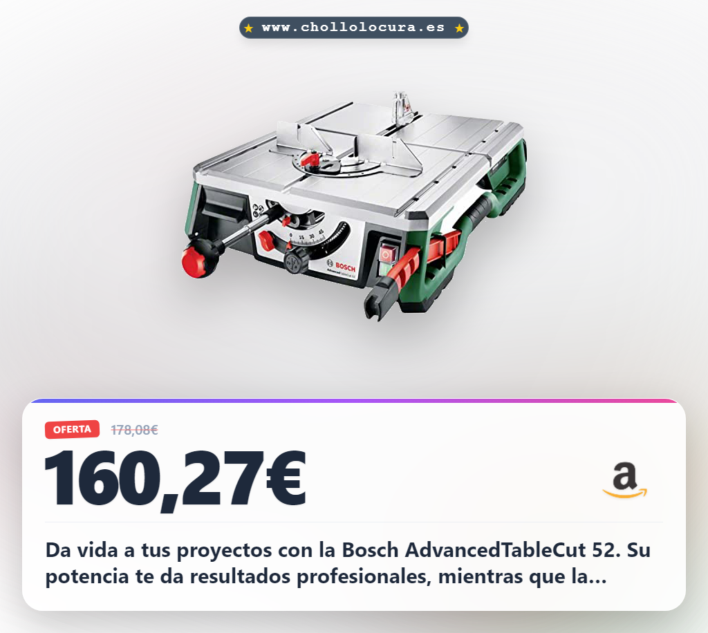 Encuentra la sierra de mesa Bosch AdvancedTableCut 52 de 550W con NanoBlade Wood al mejor precio en oferta.