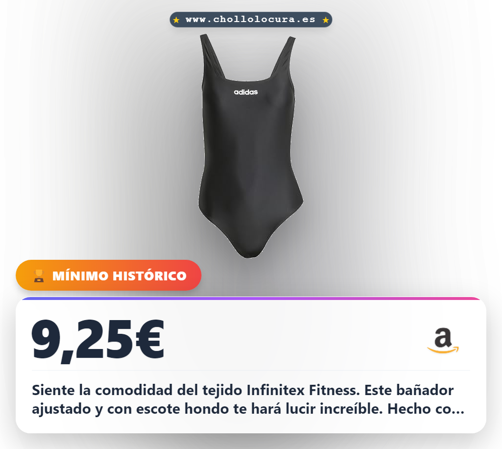 Aprovecha este bikini adidas Donna U-Back ajustado con escote hondo y tejido Infinitex Fitness en oferta