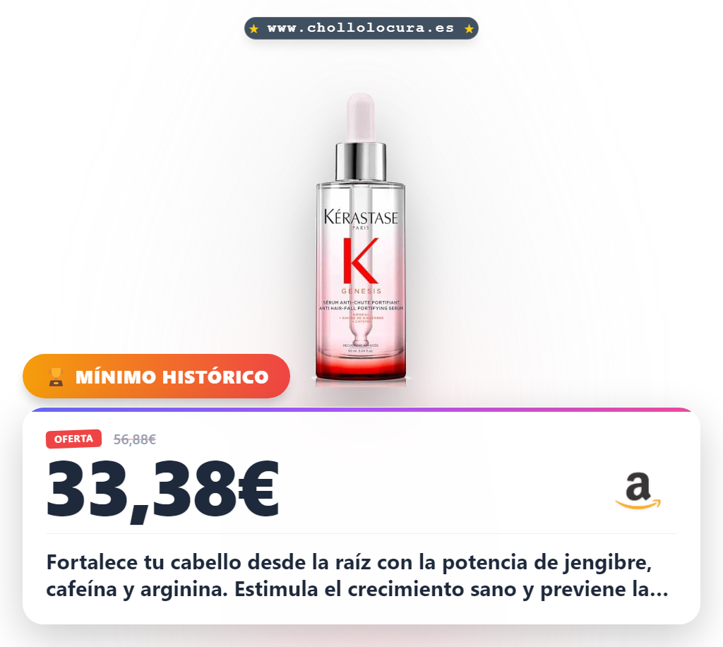Consigue el sérum anti-caída Fortifiant con raíz de jengibre y cafeína para fortalecer tu cabello al mejor precio