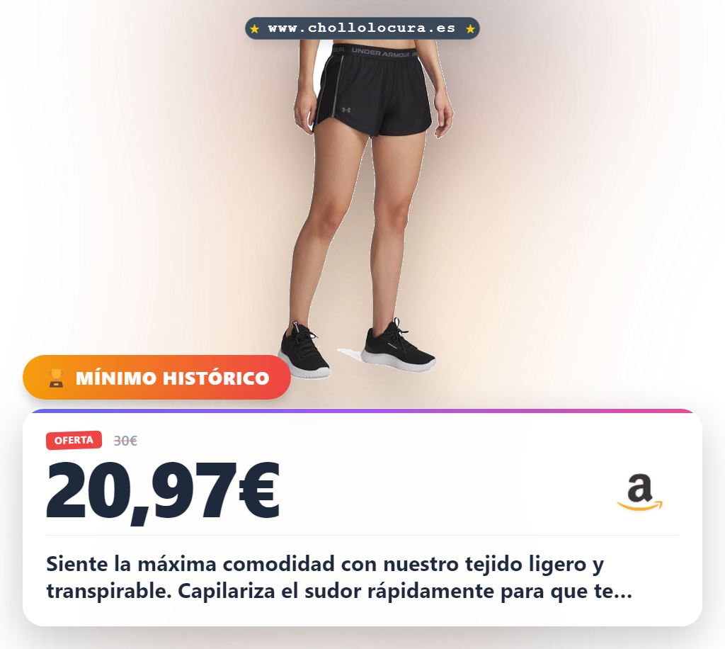 Aprovecha los shorts Under Armour Tech Play Up con tejido transpirable y secado rápido a precio de chollo