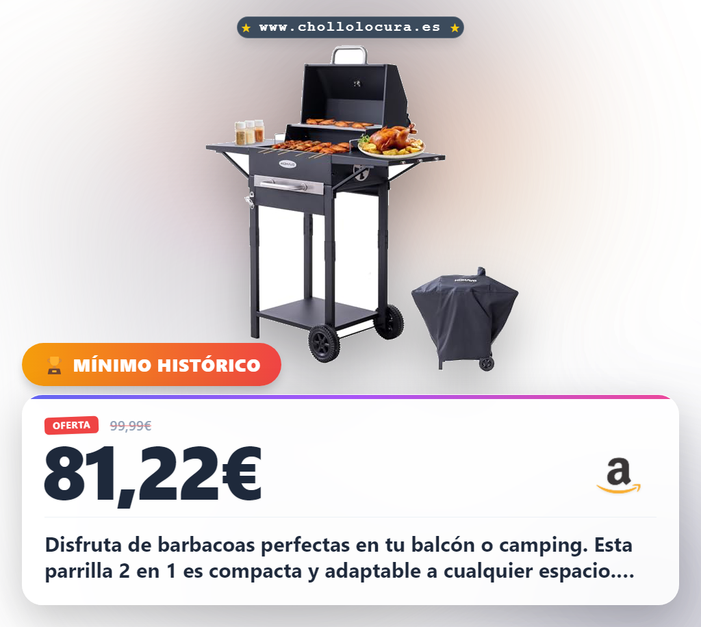 Aprovecha la barbacoa 2 en 1 para balcón con termómetro y función mantén caliente al mejor precio