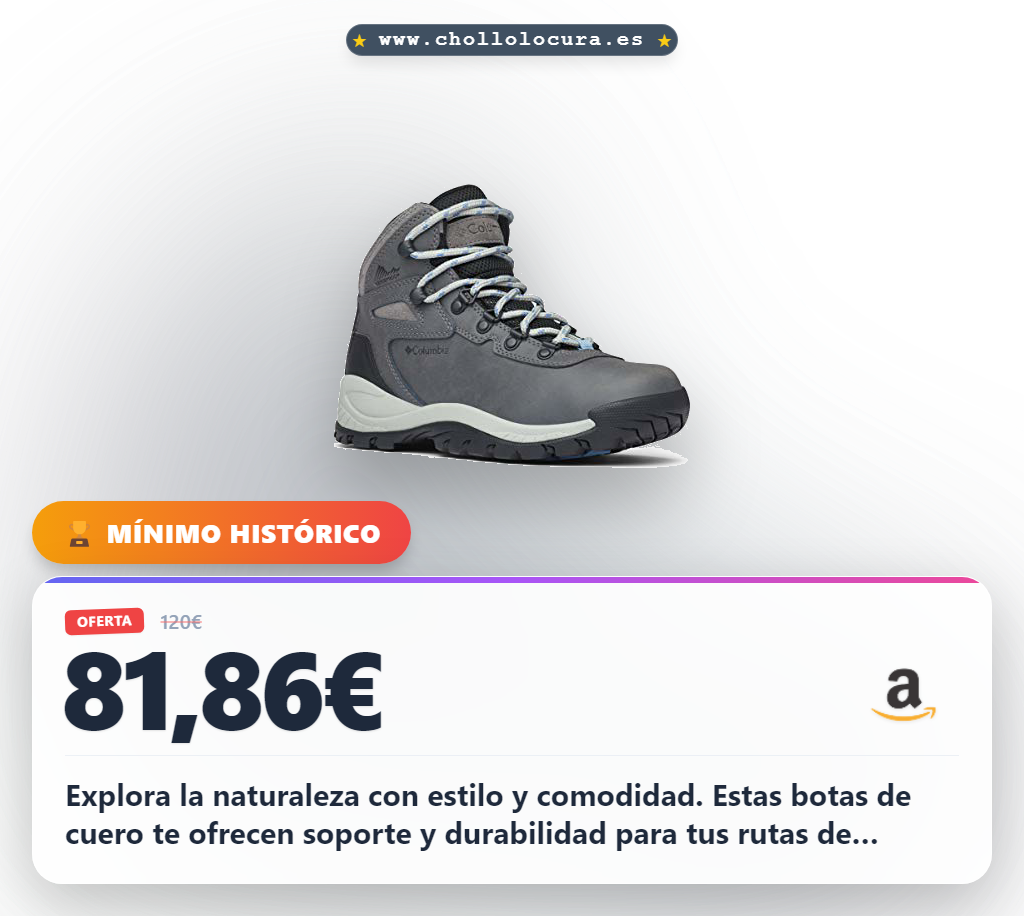 Consigue botas montaña Columbia Newton Ridge Plus mujer con cuero y suela de caucho en oferta