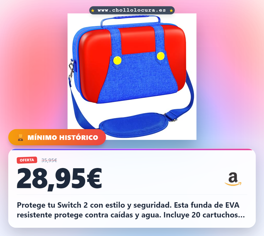 Consigue funda protectora Nintendo Switch 2 de lujo con 20 cartuchos y accesorios en oferta