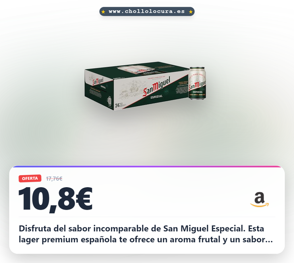 Aprovecha el pack de 24 latas de San Miguel Especial Lager al mejor precio de la cerveza premium española