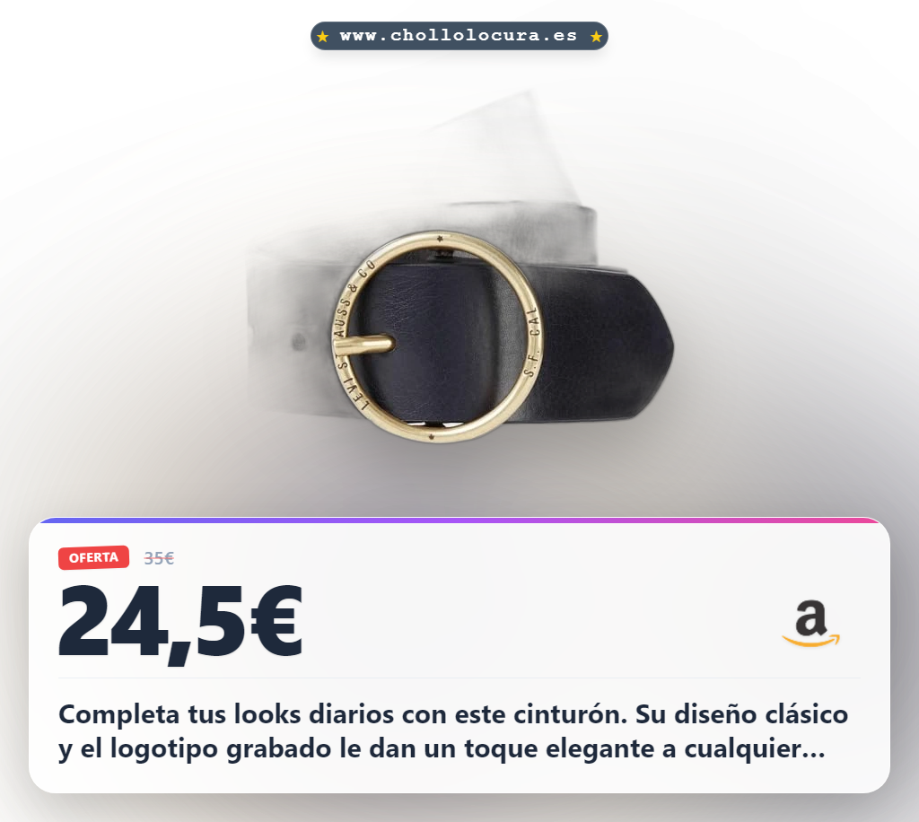 Aprovecha el cinturón Levi's Athena negro para mujer con diseño clásico y logo grabado en oferta