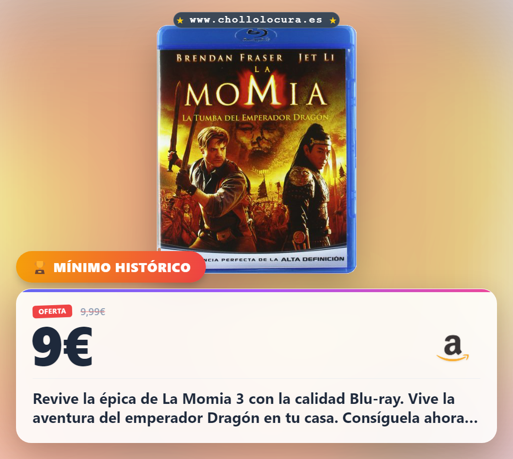 Llévate La Momia: La tumba del emperador Dragón Blu-ray en oferta histórica al mejor precio
