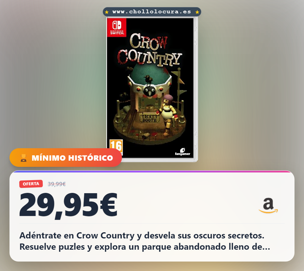 Logra la experiencia de Crow Country para Nintendo Switch con edición física y manual de terror 1990