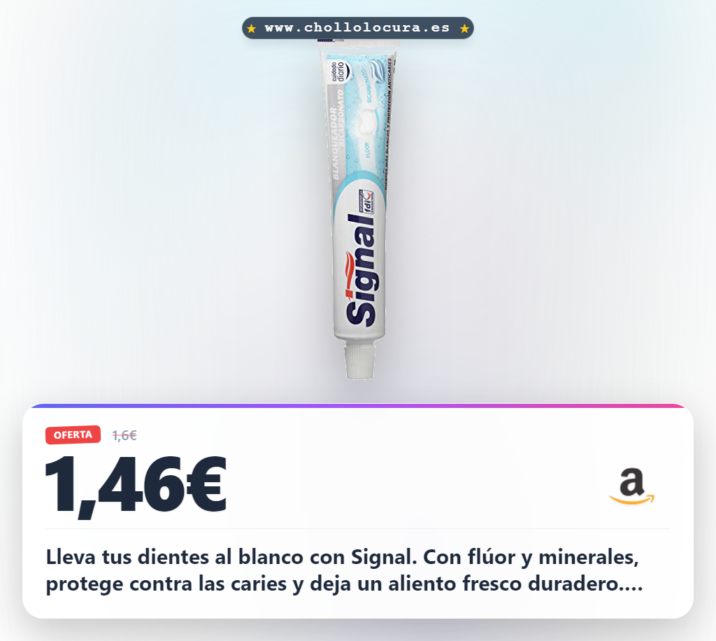 Aprovecha la pasta de dientes blanqueadora Signal con flúor y minerales para dientes más blancos y aliento fresco