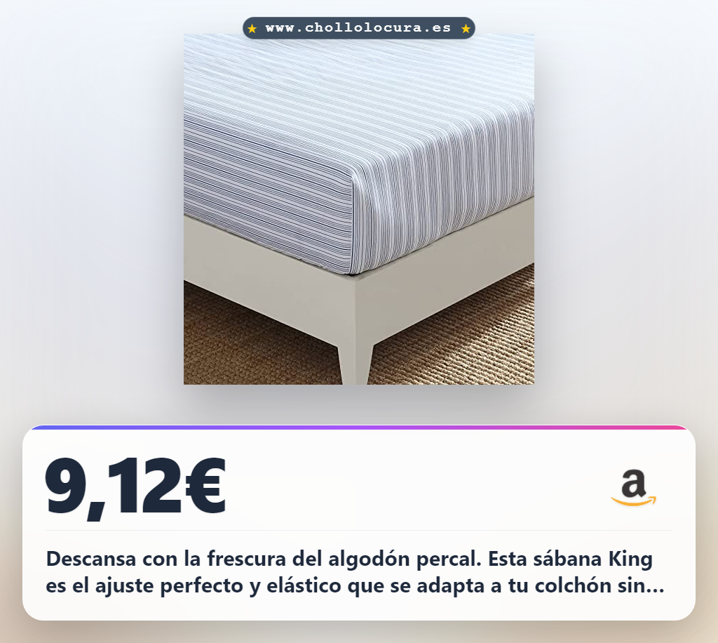 Aprovecha la sábana bajera King de algodón percal fresca para el hogar en oferta histórica