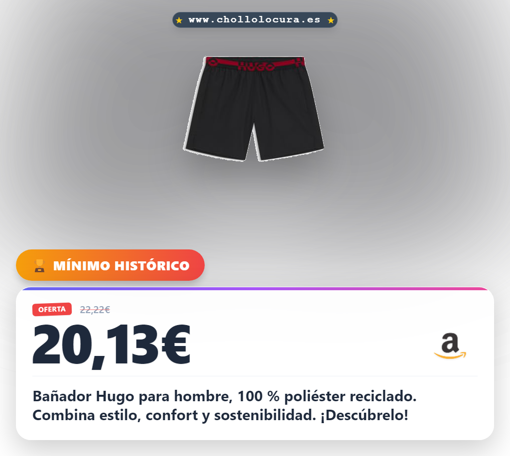 Bañador Hugo para hombre: diseño sostenible en poliéster reciclado, ¡luce estilo y cuida el planeta!