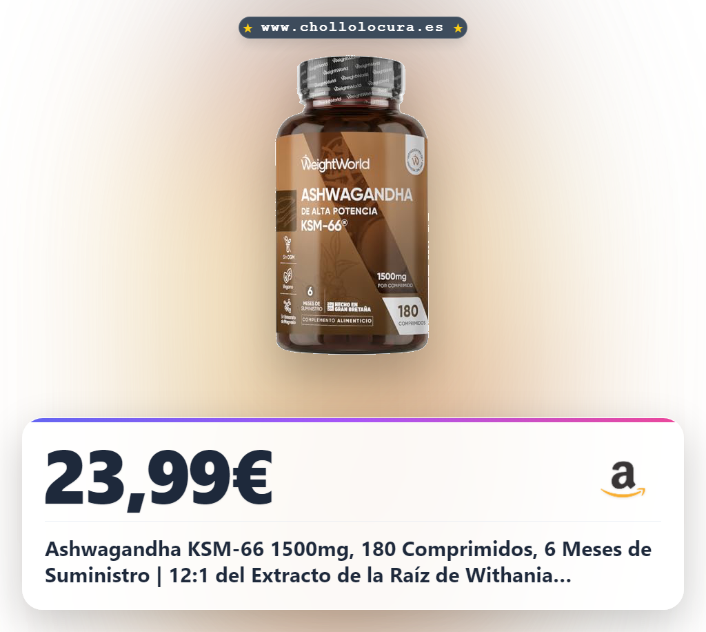 Ashwagandha KSM-66 1500mg, 180 Comprimidos, 6 Meses de Suministro | 12:1 del Extracto de la Raíz de Withania Somnifera, Apto para Veganos, Sin Estearato de Magnesio ni OGM