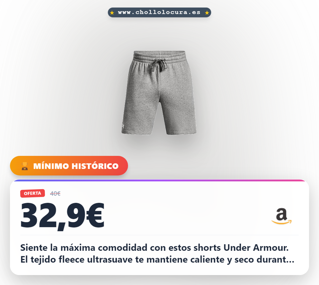 Aprovecha estos shorts Under Armour Rival Fleece para correr con tejido ultrasuave y bolsillos en oferta