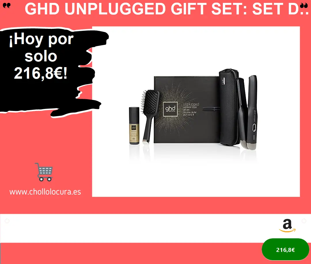 ghd unplugged gift set: Set de regalo: Plancha de pelo inalámbrica ghd unplugged: El regalo más práctico y elegante para el cuidado del cabello