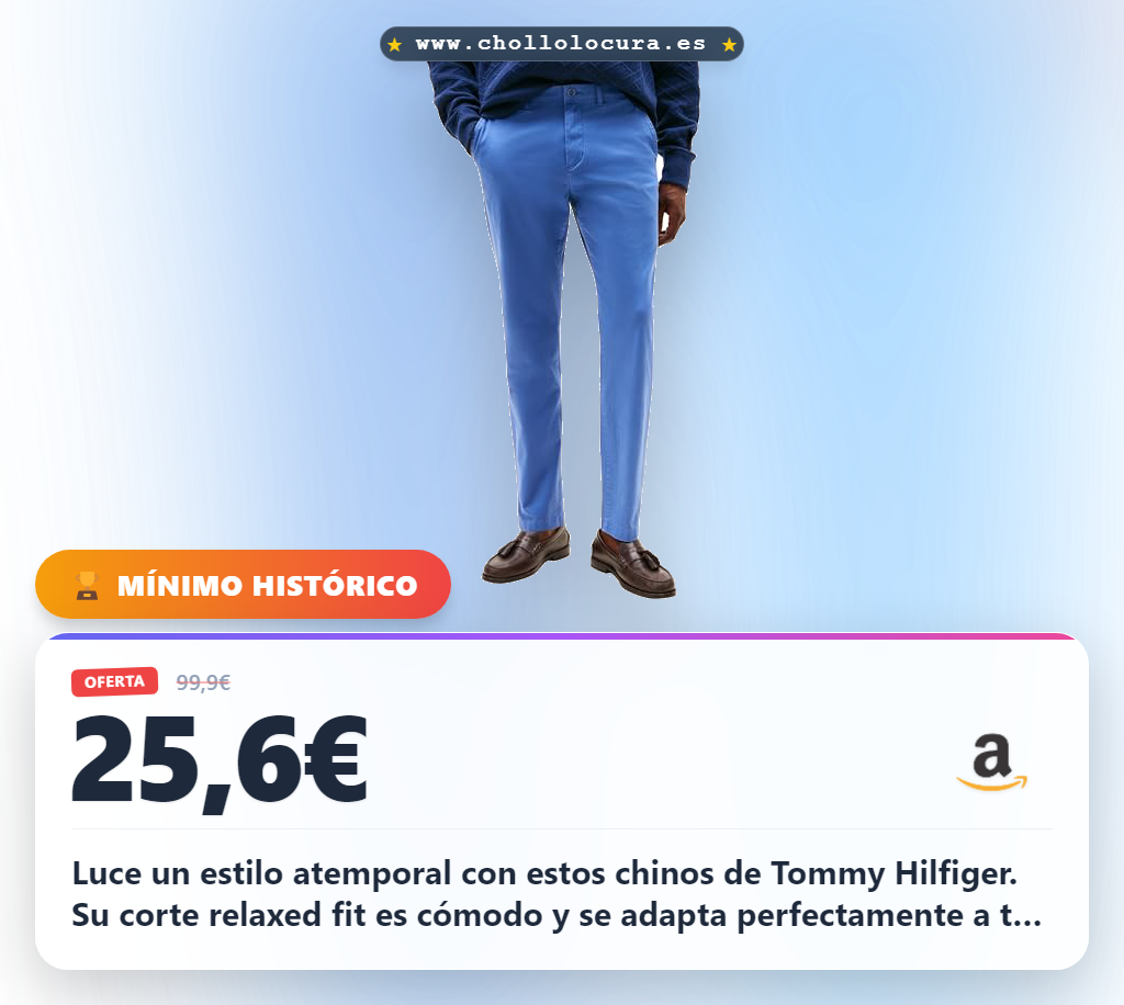 Consigue este pantalón chino Tommy Hilfiger Core Harlem Essential azul al mejor precio de oferta para hombre y mujer.