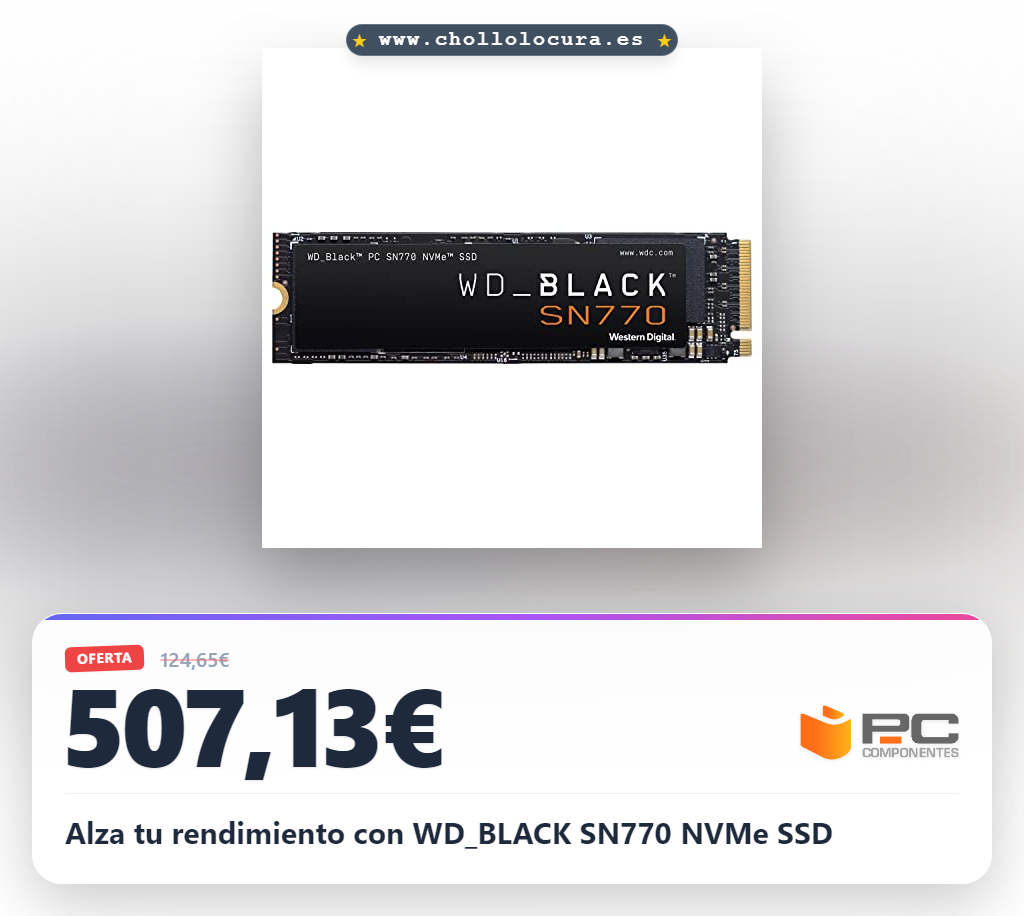 Alza tu rendimiento con WD_BLACK SN770 NVMe SSD